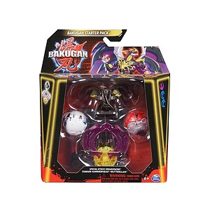 Set Starter Dragonoid Bakugan Set Bakugan starter cu Dragonoid și accesorii colorate.