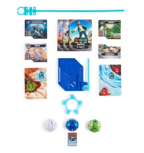 Set Starter Bakugan și accesorii Set Bakugan Starter Hammerhead, Ventri, Smoke, cu 6+ ani, joc de strategie.