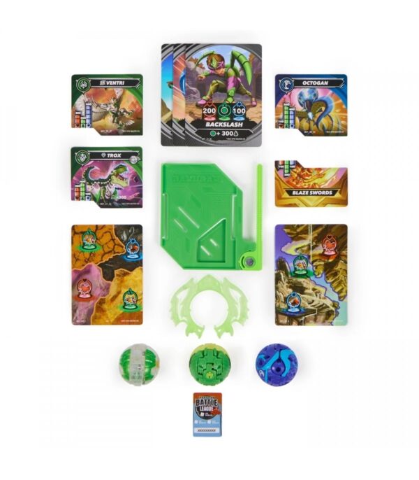 Set Starter Ventri, Octogan și Trox Bakugan Set Bakugan starter cu figurine și accesorii pentru joc.