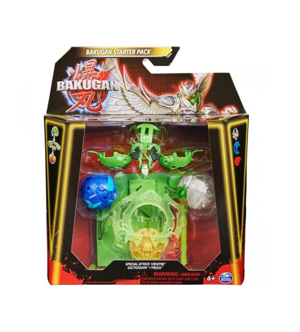 Set Starter Ventri Bakugan pentru copii Set Bakugan Ventri, Octogan și Trox, pentru copii peste 6 ani.
