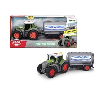 Tractor Fendt cu Remorcă de Lapte Tractor de jucărie Fendt cu remorcă de lapte, lumină și sunet pentru copii.