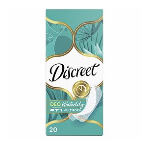 Absorbante Discreet Waterlily, 20 bucăți, pentru protecție zilnică.