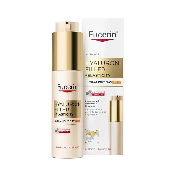 Crema de fata Hyaluron Filler Eucerin Crema de fata Eucerin Hyaluron Filler pentru elasticitate SPF50+.
