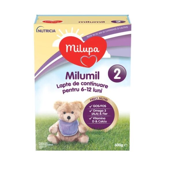 Formula de Lapte Milumil 2, 6-12 Luni, 600 g, Milupa