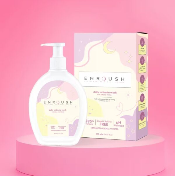Gel Intim Zilnic Enroush pentru Fetițe Gel intim zilnic pentru fetițe și adolescente, 200 ml, Enroush.