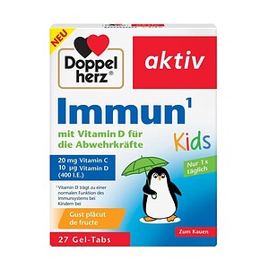 Doppelherz Immun Kids 27 comprimate masticabile Cutie cu comprimate masticabile Doppelherz Immun Kids pentru copii.
