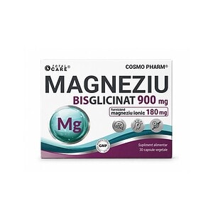 Cutie cu capsule Magneziu Bisglicinat 900 mg de la Farmacia Morpheus.
