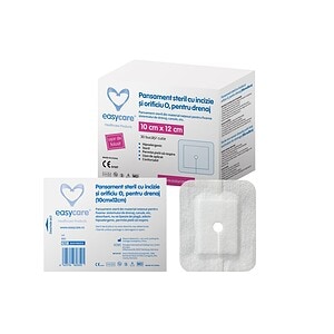 Pansament Steril cu Incizie si Orificiu O, pentru Drenaj 10x12cm, 30 Bucati, Easycare