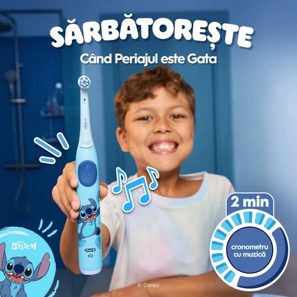 Periuță electrică pentru copii cu personaj Disney Stitch.