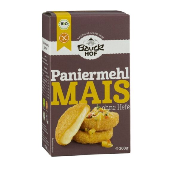 Paine de porumb bio fara gluten Pachet de paniermehl de porumb bio fara gluten Bauckhof 200g.