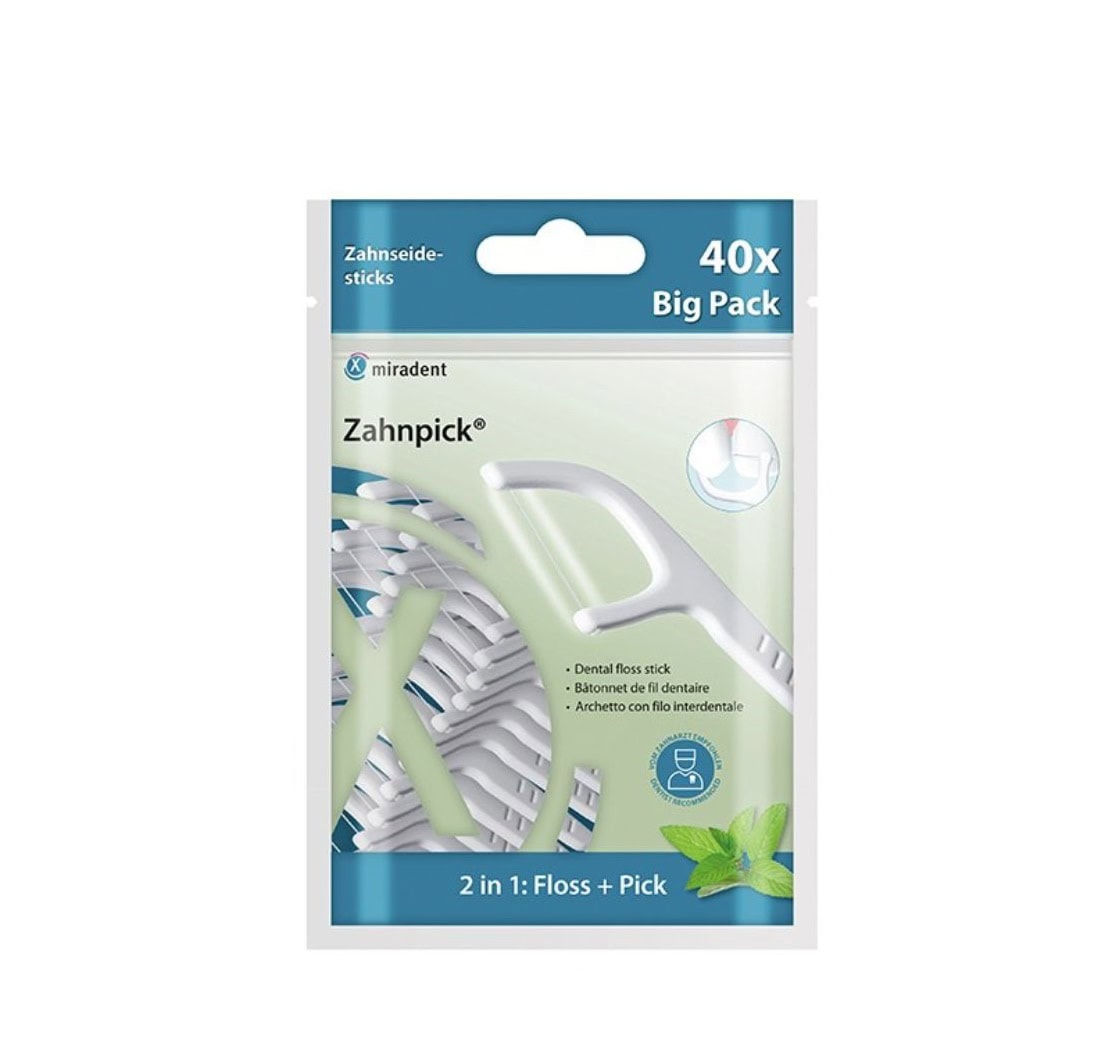 Scobitori cu Ata Dentara Mentolata Zahnpick, 40 Bucati, Miradent