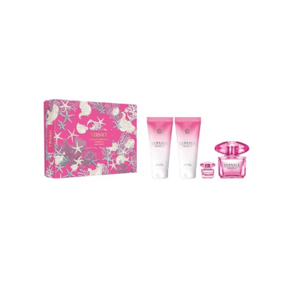 Set Cadou pentru Femei, Bright Crystal Absolu, 90 ml + 100 ml + 100 ml + 5 ml, Versace