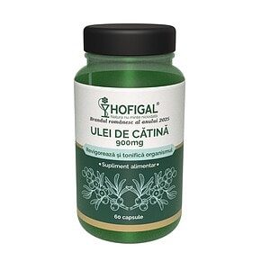 Ulei de Catina, 900 mg, 60 capsule Capsule de ulei de catina de 900 mg, supliment alimentar natural.
