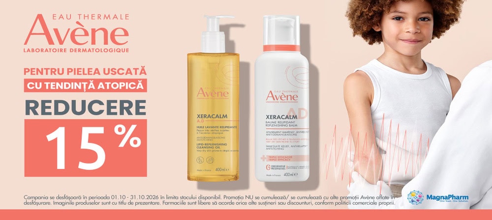 Produse pentru piele uscată de la Farmacia Morpheus, reducere 15%.
