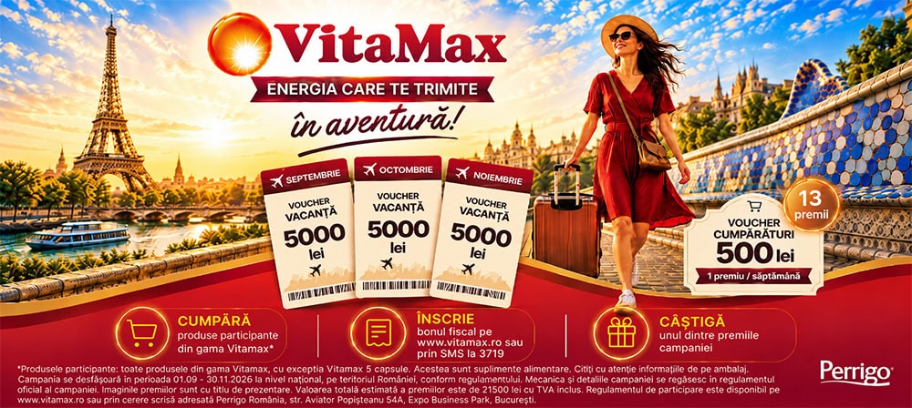 VitaMax energie care te trimite în aventură, cu vouchere și premii.