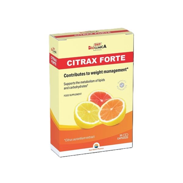 Citrax Forte - Supliment pentru slăbire Cutie cu capsule Citrax Forte cu citrice pentru metabolism.