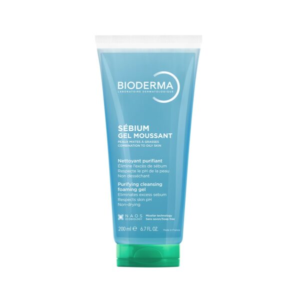 Gel Spumant pentru Ten Mixt si Gras Sebium, 200 ml, Bioderma