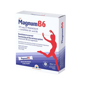 Magnum B6 - Supliment de vitamine Cutie cu supliment de magneziu și vitamine B6 pentru sănătate.