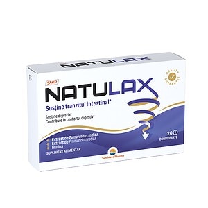 Cutie de Natulax, supliment digestiv pentru sănătatea intestinală.