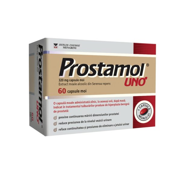 Prostamol Uno, 320 mg, 60 capsule Cutie cu capsule Prostamol Uno pentru sănătate prostatei.