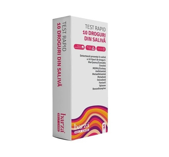 Kit test rapid pentru detectarea drogurilor din saliva, 10 droguri.