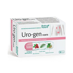 Cutie Uro-gen Forte cu extracte naturale pentru sănătatea tractului urinar.